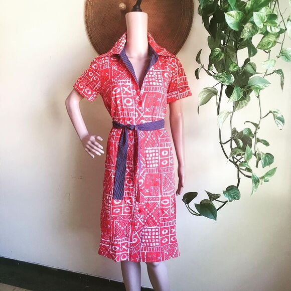 Tic Tac Toe 1960’s Vintage Mod Day Go Go Dress M L - Picture 1 of 10